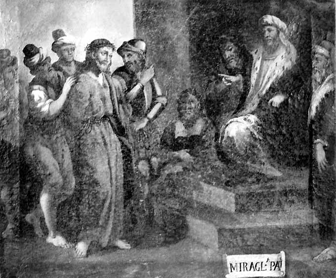 stazione I: Gesù condannato a morte (dipinto) di Palmulli (sec. XVIII)