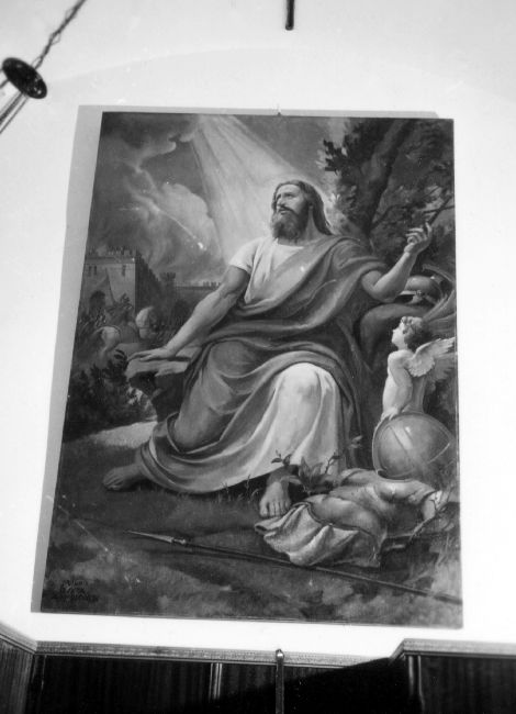 San Giacomo e due soldati (dipinto) di Prayer Mario (sec. XX)