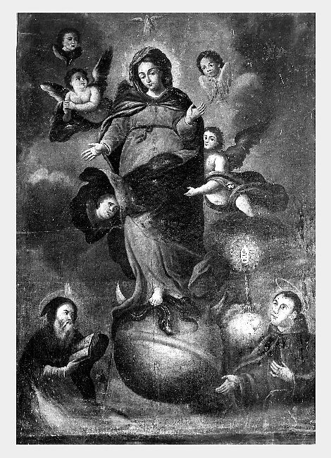 Madonna tra San Benedetto e San Pasquale di Baylon (dipinto) - ambito Italia meridionale (prima metà sec. XVIII)