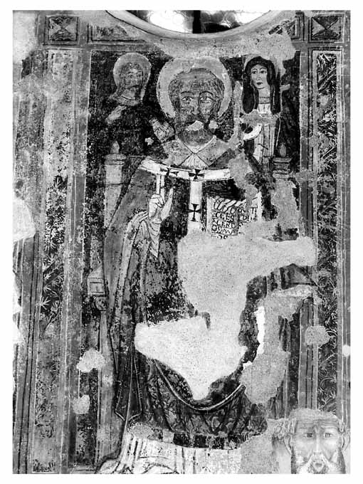 San Nicola di Bari tra Cristo e la Madonna (dipinto, elemento d'insieme) - ambito pugliese (sec. XVI)