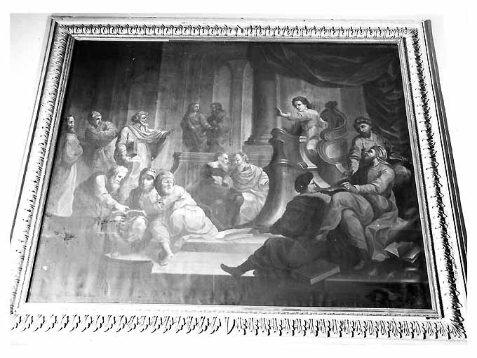 disputa di Gesù con i dottori nel tempio (dipinto) - ambito pugliese (prima metà sec. XVIII)