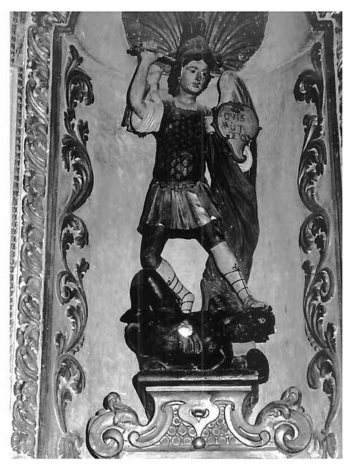 San Michele Arcangelo schiaccia il demonio (statua) - ambito pugliese (secc. XVIII/ XIX)