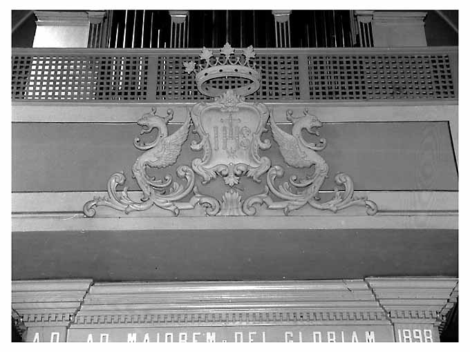 emblema della Compagnia di Gesù (rilievo) di Quaranta Francesco (sec. XIX)