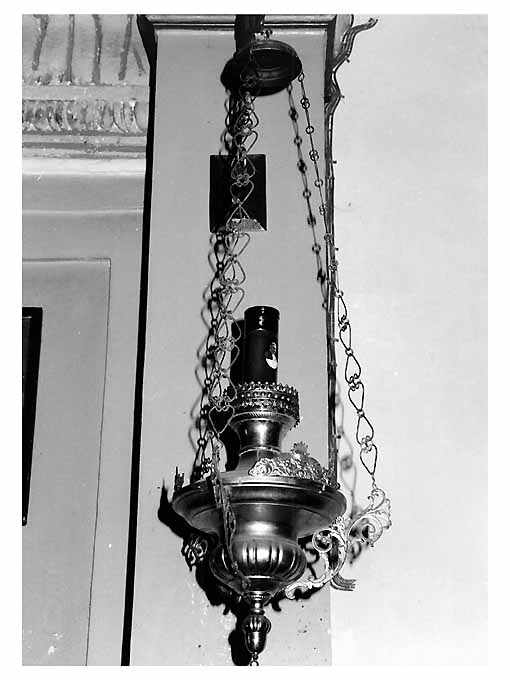 lampada pensile, coppia - manifattura napoletana (seconda metà sec. XIX)