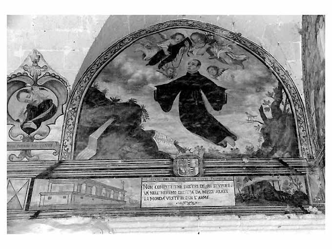 Visione di San Francesco di Paola nell'atto di ricevere le insegne dell'Ordine (dipinto) di Bernardino Greco Copertinese (secc. XVII/ XVIII, sec. XVIII)