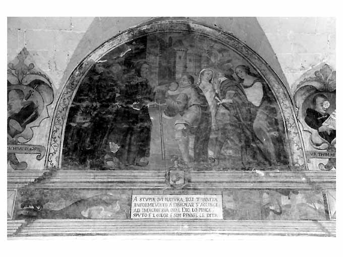 San Francesco di Paola ridona sembianze umane a un neonato deforme (dipinto) di Bernardino Greco Copertinese (secc. XVII/ XVIII, sec. XVIII)