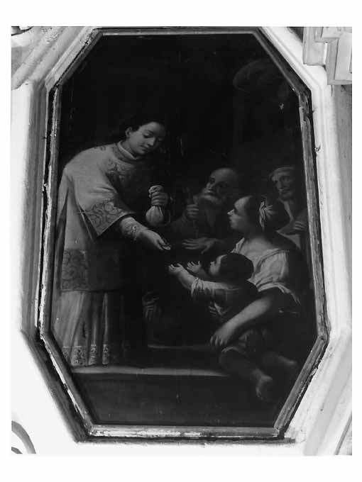 San Lorenzo regala monete ai poveri (statua) - ambito pugliese (seconda metà sec. XVIII)