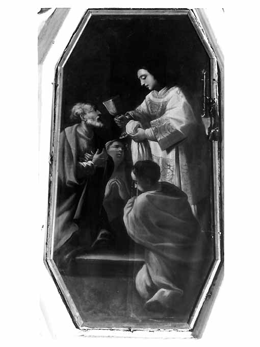 San Lorenzo dispensa la Comunione (dipinto) - ambito pugliese (seconda metà sec. XVIII)
