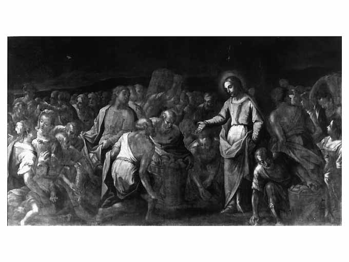 moltiplicazione dei pani e dei pesci (dipinto) di Bianco Gaetano (fine sec. XVII)
