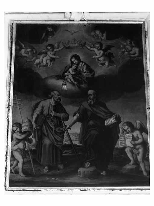 Madonna del Carmelo e i santi Pietro e Paolo (dipinto) di Bianco Gaetano (sec. XVII)