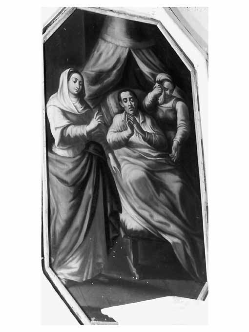 Santa benedicente un infermo (dipinto) - ambito pugliese (seconda metà sec. XVIII)