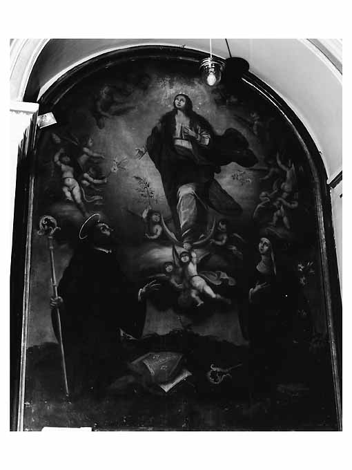 Madonna Immacolata tra Santa Chiara e San Benedetto (dipinto) - ambito pugliese (seconda metà sec. XVIII)