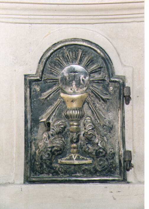 calice eucaristico (sportello di tabernacolo) - ambito pugliese (sec. XIX)