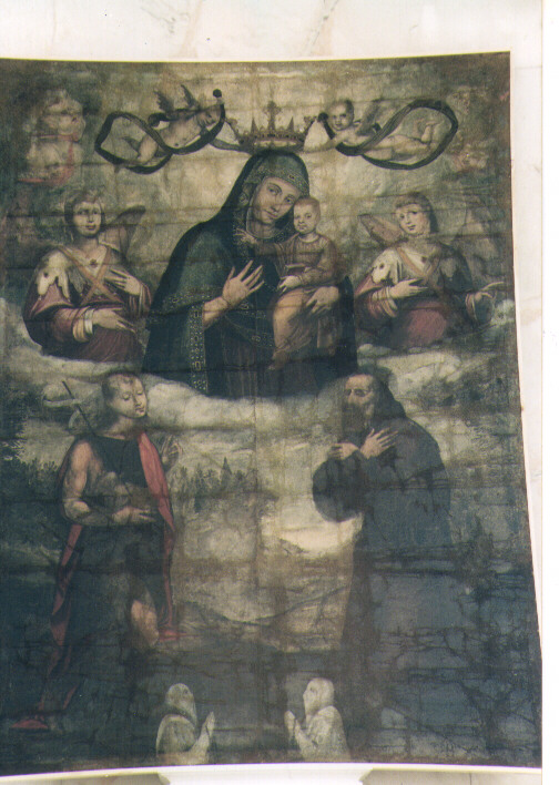 Madonna con Bambino tra San Giovanni Battista e San Francesco da Paola (dipinto) - ambito Italia meridionale (fine/inizio secc. XVI/ XVII)