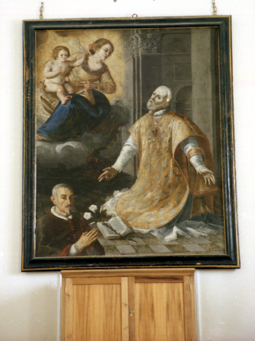 San Filippo Neri ha la visione della Madonna con Bambino (dipinto) di Sforza Nicolò Giuseppe (sec. XVII)