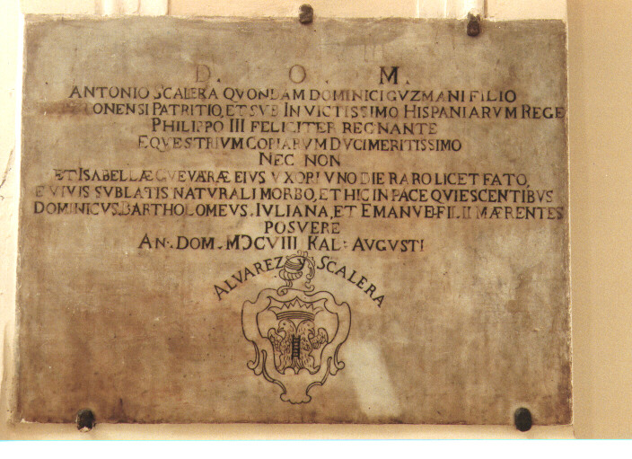 lapide tombale - ambito Italia meridionale (sec. XVII)