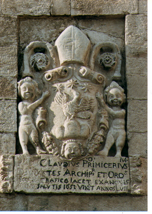 stemma dell'arciprete Claudio Primicerio (rilievo) - ambito Italia meridionale (sec. XVII)