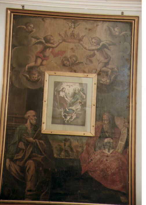 San Pietro, Santo Profeta, angeli con Colomba dello Spirito Santo (dipinto) - ambito Italia meridionale (secc. XVIII/ XIX)