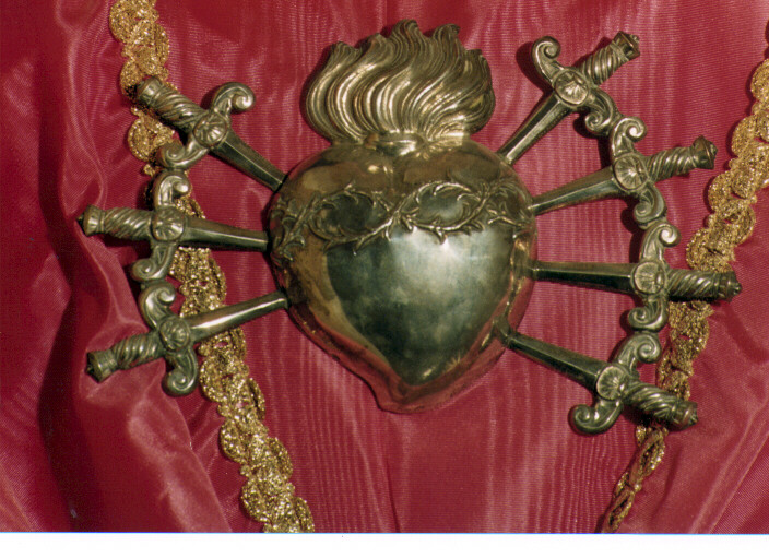 Sacro Cuore di Gesù (attributo iconografico di immagine sacra) - ambito napoletano (sec. XIX)
