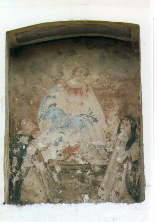 Madonna del Rosario con San Domenico e Santa Caterina da Siena (dipinto) - ambito salentino (primo quarto sec. XX)