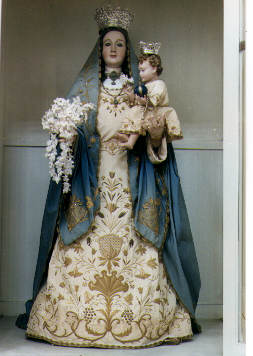 Madonna con personaggi che implorano il suo aiuto (manichino) - ambito salentino (metà sec. XIX)