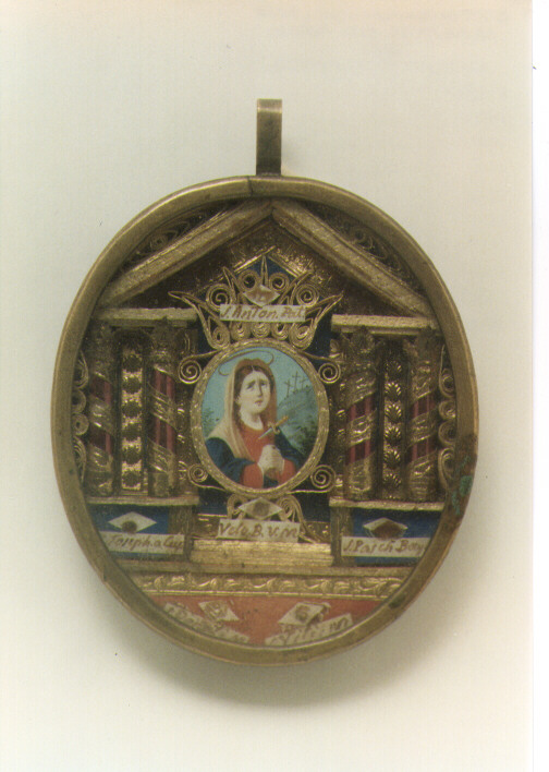 reliquiario a capsula - a medaglione - ambito Italia meridionale (sec. XIX)