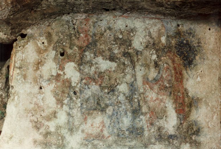 Madonna e Santi (dipinto, frammento) - ambito salentino (sec. XIV)