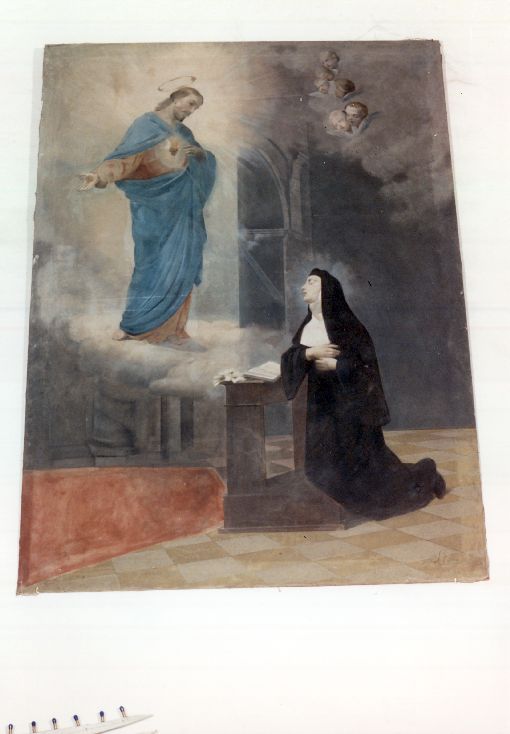 Apparizione del Sacro Cuore di Gesù a Santa Monaca (dipinto) di Stano (primo quarto sec. XIX)