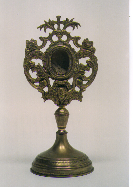 reliquiario - a ostensorio - ambito Italia meridionale (fine/inizio secc. XIX/ XX)