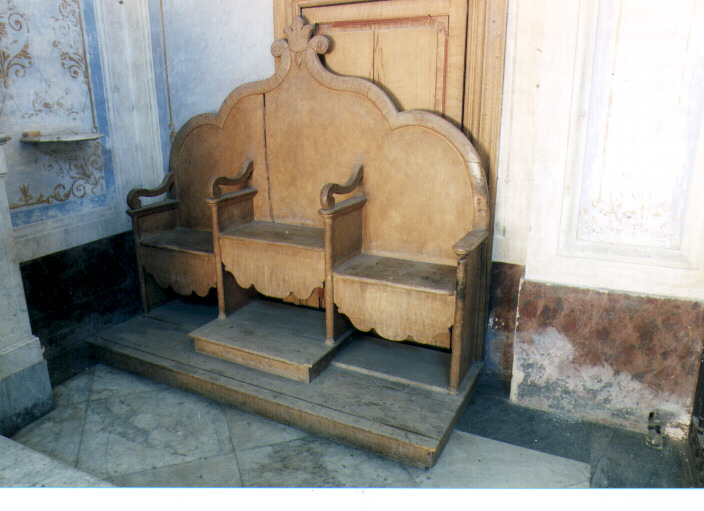 sedile per concelebrazione - ambito salentino (fine/inizio secc. XIX/ XX)