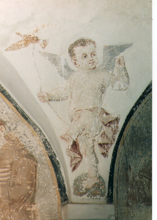 angeli con ghirlande di fiori (dipinto) - ambito Italia meridionale (prima metà sec. XVIII)