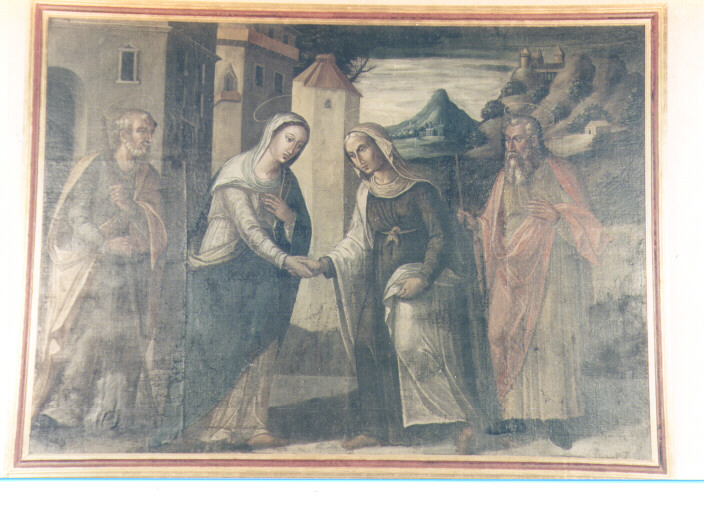 Visita della Sacra Famiglia a Santa Elisabetta e a San Zaccaria (dipinto) di D'Orlando Donato Antonio (primo quarto sec. XVII)