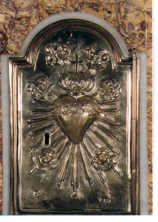 Sacro Cuore di Gesù (sportello di tabernacolo) di G. G. V (sec. XIX)