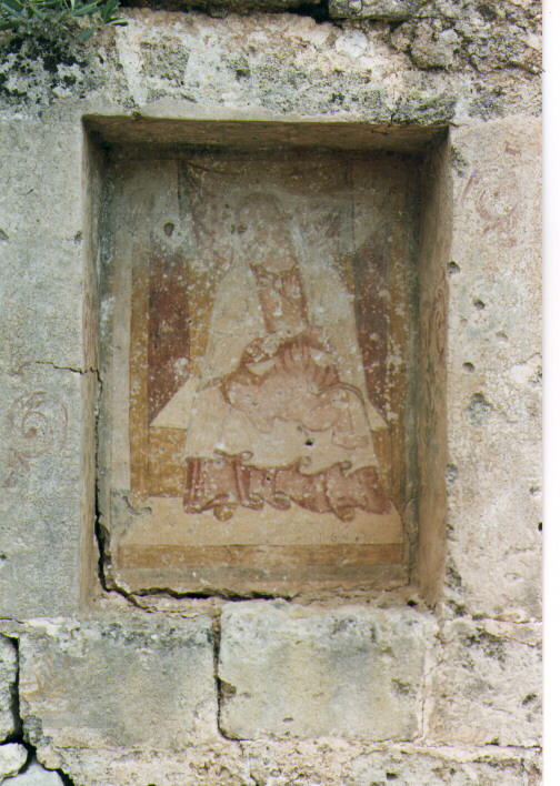 Madonna con Bambino in trono (dipinto) - ambito salentino (sec. XVII)