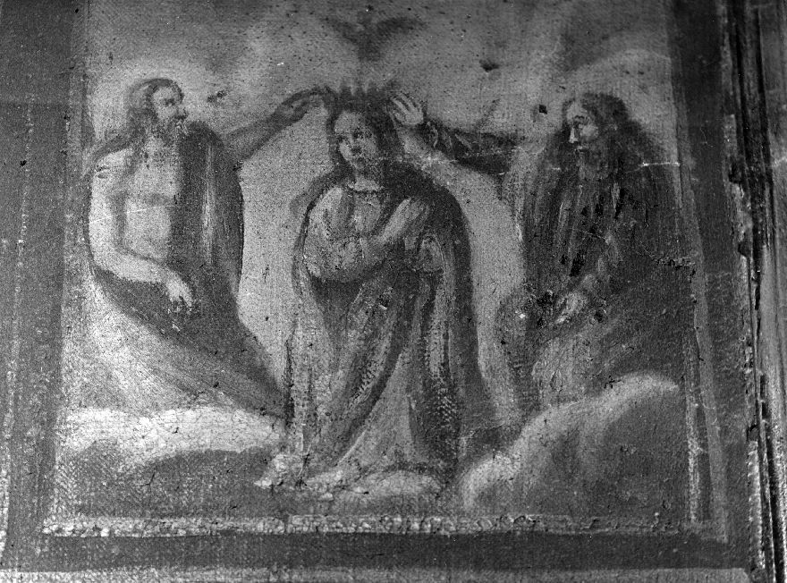 incoronazione di Maria Vergine tra santi e profeti (dipinto) - ambito pugliese (sec. XVII)