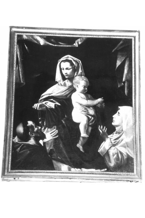 Madonna del Rosario, Madonna con Bambino San Domenico e Santa Chiara (dipinto) - ambito napoletano (sec. XVIII)