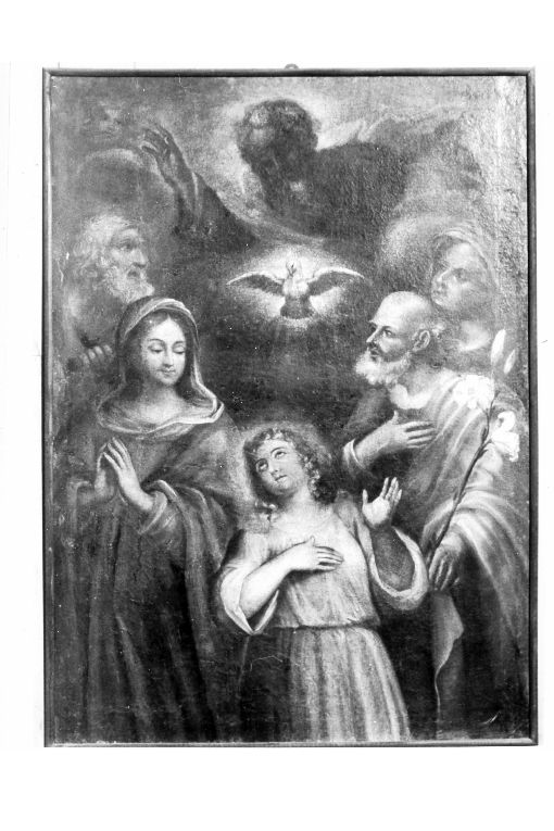 Gesù fanciullo tra san Giuseppe e la Madonna, sant'Anna e san Gioacchino (dipinto) - ambito pugliese (sec. XVIII)