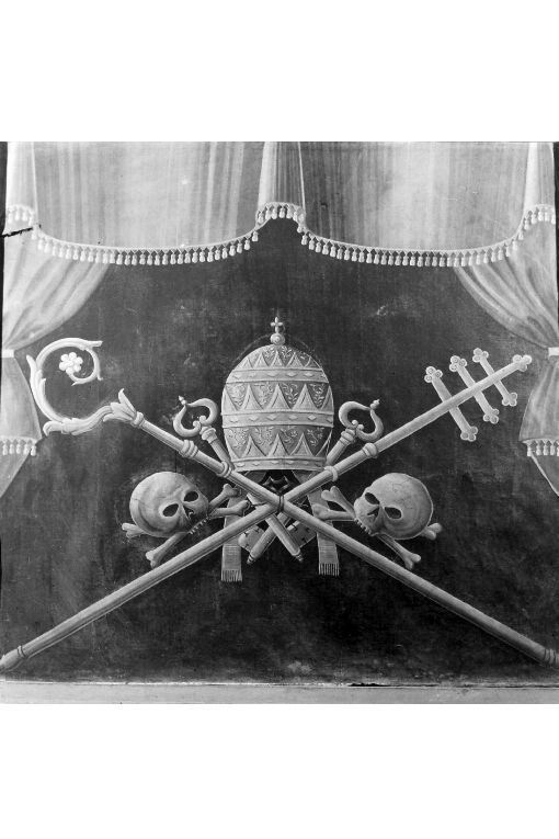 tiara con chiavi (dipinto, elemento d'insieme) - ambito Italia meridionale (sec. XIX)