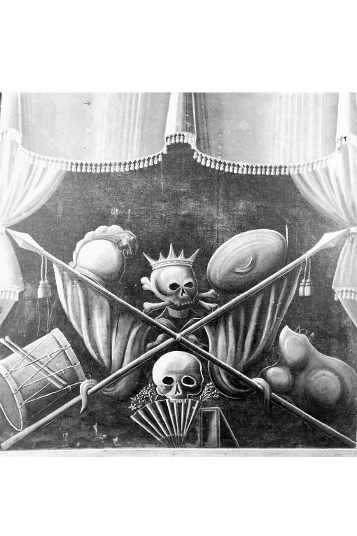 teschio (dipinto, elemento d'insieme) - ambito Italia meridionale (sec. XIX)