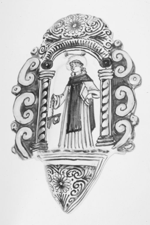 San Leonardo (acquasantiera pensile) - manifattura di Laterza (secc. XVII/ XVIII)