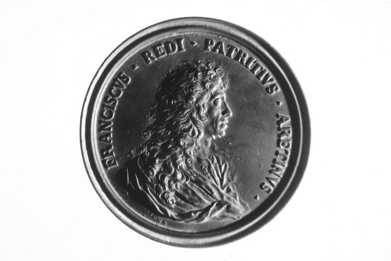 Ritratto di Francesco Redi/ allegoria (medaglia) di Soldani Benzi Massimiliano (sec. XVII)