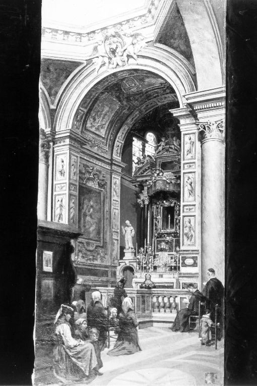 interno di una chiesa (dipinto) di Sartorio V (seconda metà sec. XIX)
