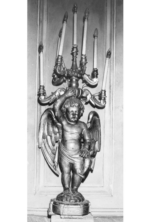 candelabro - a statua, coppia - produzione pugliese (inizio sec. XX)