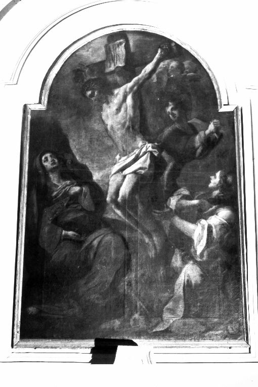 Cristo crocifisso e dolenti (dipinto) - ambito pugliese (prima metà sec. XVIII)