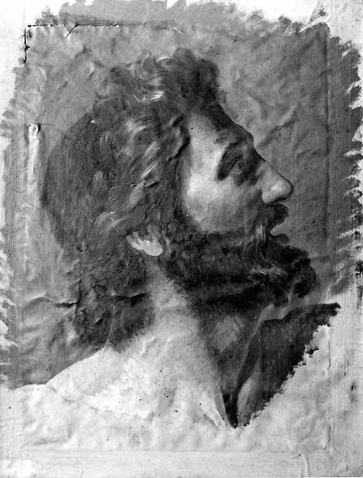 studio di testa di Prometeo (dipinto) di De Napoli Michele (attribuito) (sec. XIX)