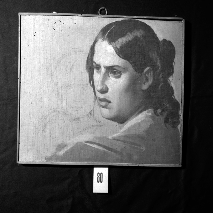 testa femminile (dipinto) di De Napoli Michele (attribuito) (sec. XIX)