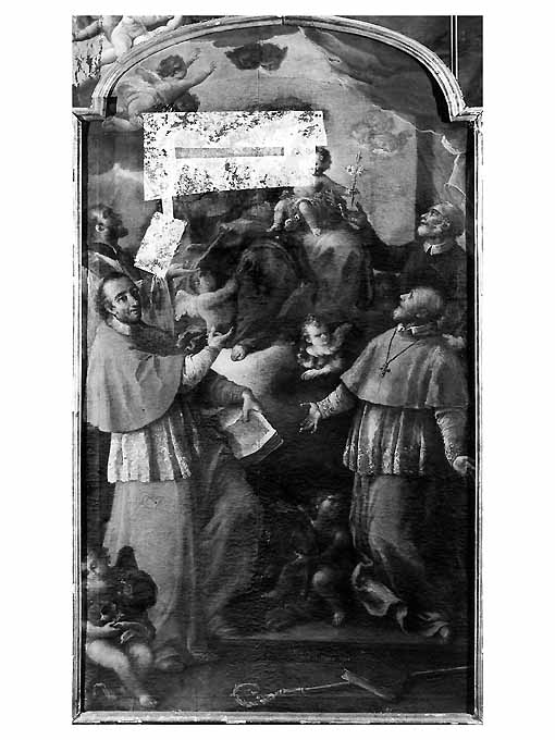 Madonna con Bambino e Santi (dipinto) di Carella Domenico Antonio (sec. XIX)