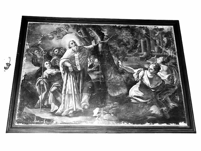 San Nicola consacra il bosco pagano (dipinto) - ambito Italia settentrionale (seconda metà sec. XVII)