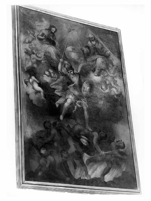 San Michele Arcangelo schiaccia il demonio (dipinto, opera isolata) - ambito Italia meridionale (sec. XVIII)