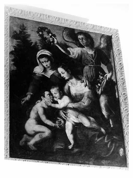 Madonna con Gesù Bambino San Giovanni Battista bambino e Sant'Elisabetta (dipinto, opera isolata) - ambito Italia meridionale (metà sec. XVIII)